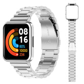 KUTEWEU Metal Strap Compatible with Xiaomi Redmi Watch 2 Lite, with Stainless Steel Protective Case Metal Stainless Steel Wristband Adjustable Replacement Strap for Redmi watch 2 Lite (Silver)